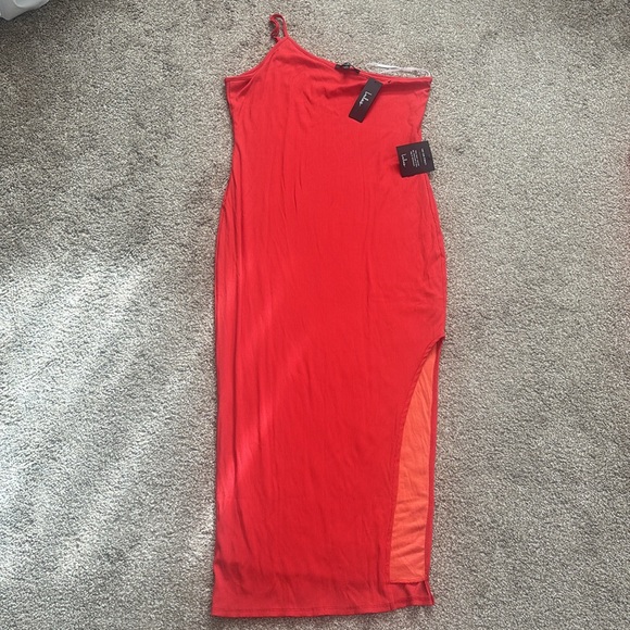 Lulus One Shoulder Midi Dress - Picture 3 of 3